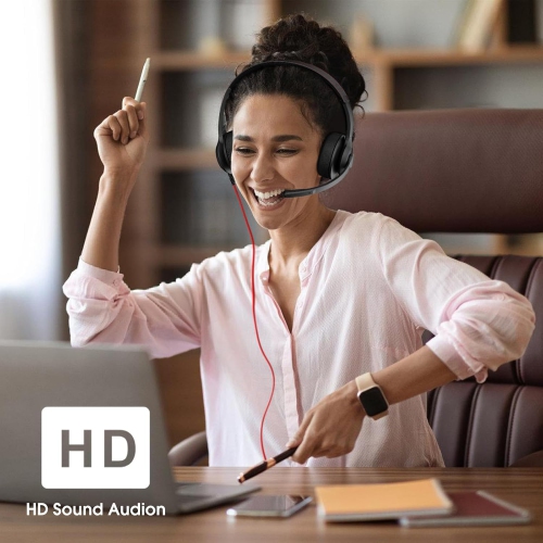 ONIKUMA USB-C/USB-A Wired Headset with Noise Cancelling Microphone - On-Ear Office Headphones for PC/Laptop with Mute Button