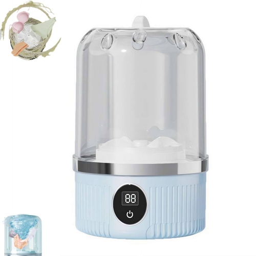 Mini Rechargeable Underwear Washing Machine, Portable Wireless Socks Gloves Washing Machine for Home or Travel Use - Blue