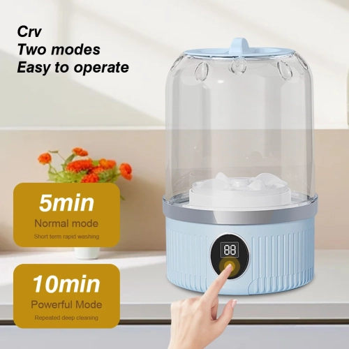 Mini Rechargeable Underwear Washing Machine, Portable Wireless Socks Gloves Washing Machine for Home or Travel Use - Blue