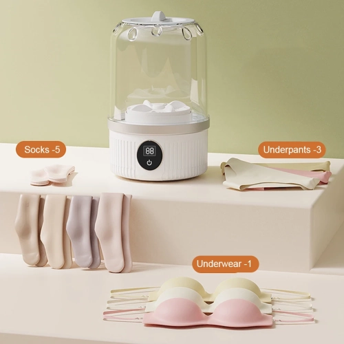 Mini Rechargeable Underwear Washing Machine, Portable Wireless Socks Gloves Washing Machine for Home or Travel Use - White