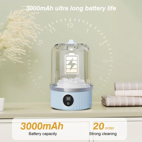 Mini Rechargeable Underwear Washing Machine, Portable Wireless Socks Gloves Washing Machine for Home or Travel Use - White