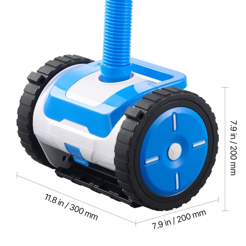 VEVOR 20 x 40 ft Suction Pool Cleaner, Automatic Pool Vacuum Cleaner, Suction Side Automatic Pool Cleaner, Suction Vacuum Pool Sweeper with 2 Wheels,