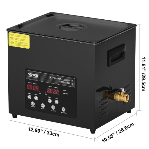 VEVOR 10L Ultra Sonic Cleaner, 240W Digital Ultrasonic Cleaning Machine with Gentle Mode & Upgraded Degassing, 40kHz Industrial Ultrasound Cleaner
