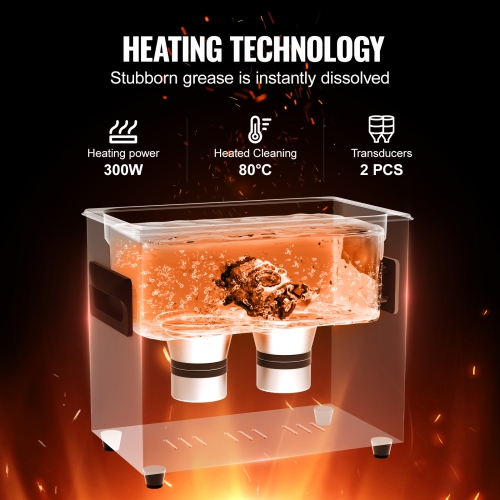 VEVOR 3L Ultra Sonic Cleaner, 120W Digital Ultrasonic Cleaning Machine with Gentle Mode & Upgraded Degassing, 40kHz Ultrasound Cleaner Machine with