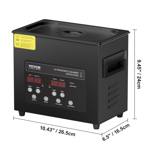 VEVOR 3L Ultra Sonic Cleaner, 120W Digital Ultrasonic Cleaning Machine with Gentle Mode & Upgraded Degassing, 40kHz Ultrasound Cleaner Machine with