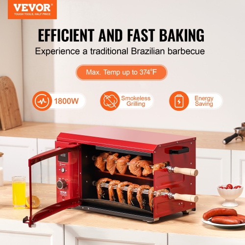 VEVOR 2 Strings Capacity Shawarma Grill Machine, Chicken Shawarma Cooker Machine, Electric Broiler Gyro Rotisserie Oven Doner Kebab Machine, for Home