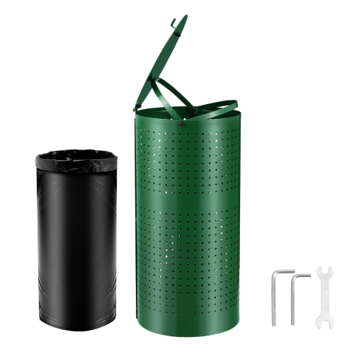 VEVOR 11.5 Gallons Dog Poop Trash Can with 50 Liner Bags, Outdoor Dog Waste Bin with Lid & Liner Clip for Pet Waste Station, Dog Waste Disposal
