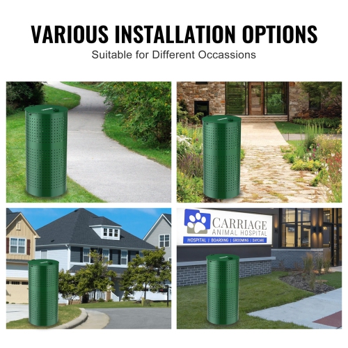 VEVOR 11.5 Gallons Dog Poop Trash Can with 50 Liner Bags, Outdoor Dog Waste Bin with Lid & Liner Clip for Pet Waste Station, Dog Waste Disposal