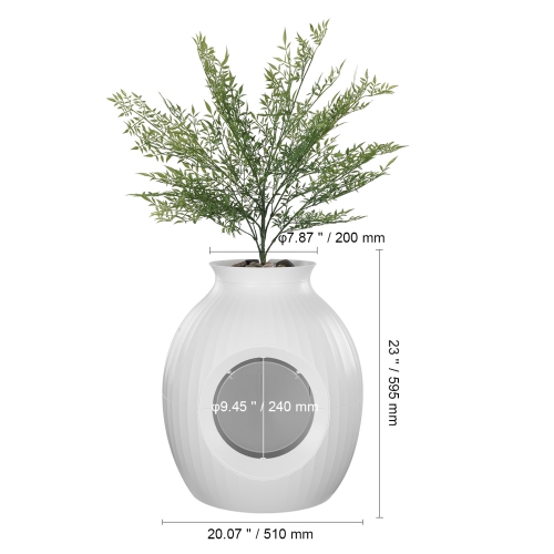 VEVOR 9.48 in Plant Cat Litter Box, Smart Odor Control System, Hidden Cat Litter Box Large Entrance, Lighting Decoration & Sturdy ABS Material, Fit