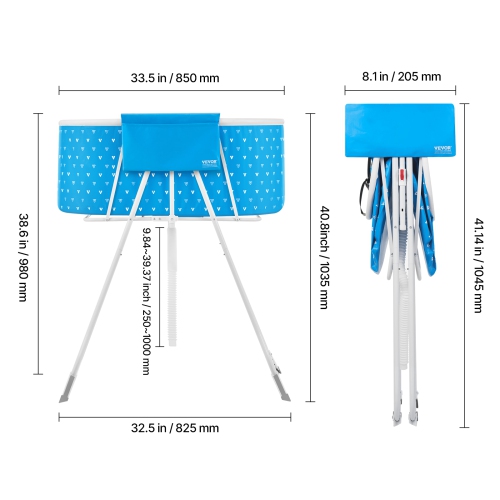 VEVOR Portable Dog Bathtub, Elevated & Foldable Space-saving Pet Shower Station with Quick Drainage, Bathing Tub for Washing & Grooming Small and