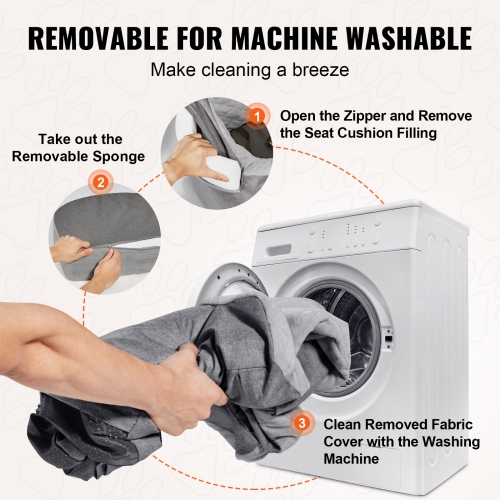 VEVOR 55lbs Dog Car Seat, Waterproof Dog Booster Seat for Car with A Storage Pocket, Clip-On Safety Leash and Sponge Filling, Dog Car Bed for Small &