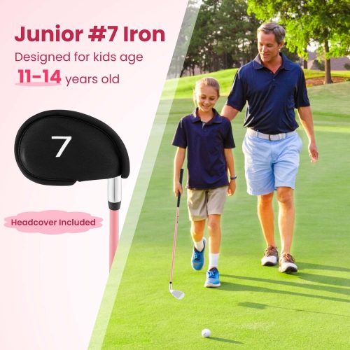 Ultimate Junior Golf Club Set for Children Includes 165CC #3 Fairway Wood & #7 Iron Blue/Pink