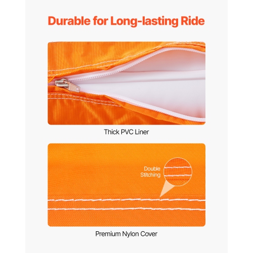 VEVOR 1-2 Riders Inflatable Towable Tube for Boat to Pull, 340lbs Capacity Boat Tubes and Towables for Water Sports - with Fins, Double-Stitched