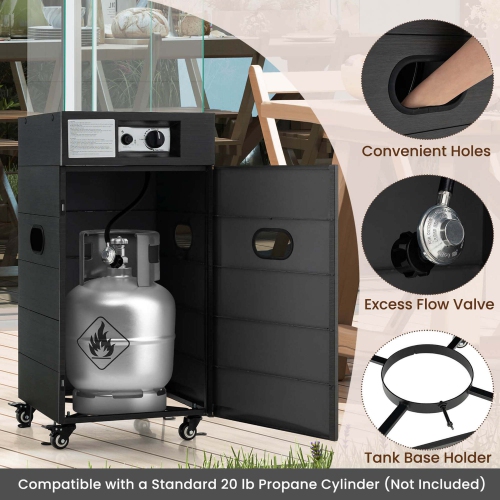 Costway Patio Heater 40,000 BTU Outdoor Propane Gas Heater with Cover and Wheels