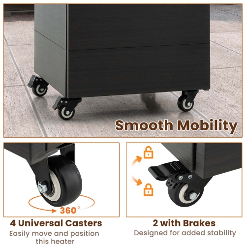 Costway Patio Heater 40,000 BTU Outdoor Propane Gas Heater with Cover and Wheels
