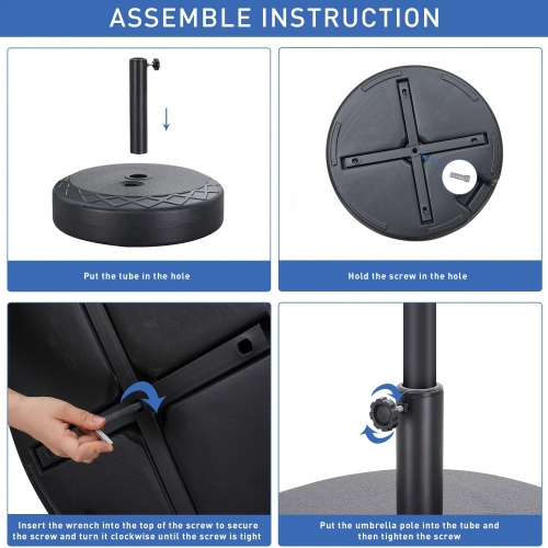 Ainfox Patio Umbrella Base Round With Diamond Pattern Decor