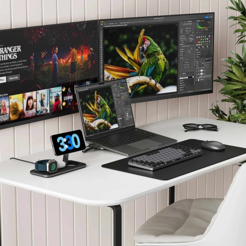 Satechi Qi2 Trio Wireless Charging Pad | Space Gray