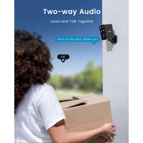 ieGeek Outdoor Camera Wireless Home Security Cameras Pan Rotating 180°, 2K Battery Powered WiFi Security Camera with AI Motion Detection, Color Night