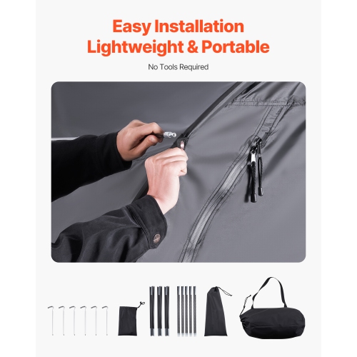 VEVOR 5+ Bikes Bike Storage Tent, Spacious Bike Storage Tent with Ventilated Window, Waterproof Fan-Shaped Bike Tent with High Strength Fiberglass &