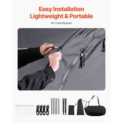 VEVOR 1 to 2 Bikes Bike Storage Tent,Spacious Bike Storage Tent with Ventilated Window,Waterproof Fan-Shaped Bike Tent with High Strength Fiberglass