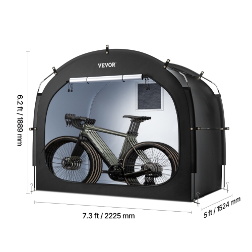 VEVOR 4 to 5 Bikes Bike Storage Tent, Outdoor Spacious, with Ventilated Window, Waterproof Easy-to-Install Bike Tent with High Strength Fiberglass &