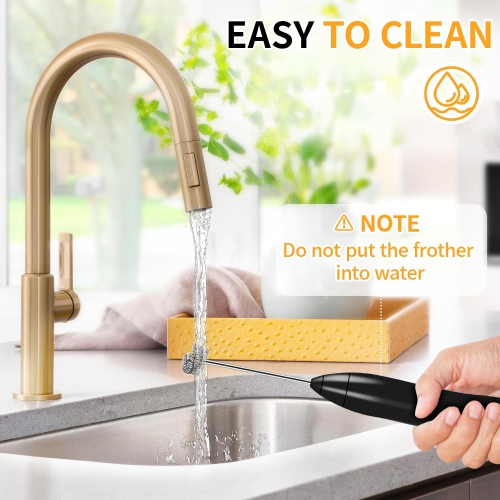 Mousseur à lait rechargeable avec socle, mousseur électrique et moussoir à lait manuel Machine à mousse à café à fouet Drink Mixer Foamer pour Latte
