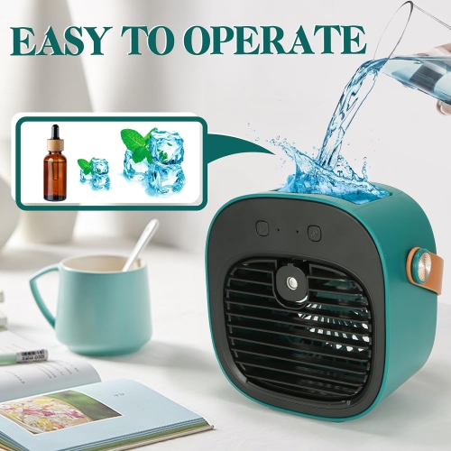 Portable Air Conditioners,Rechargeable Mini Air Conditioner Fan,3 Wind Speeds Quiet Personal Small Desk Air Cooler Fan for Bedroom Car Home Camping