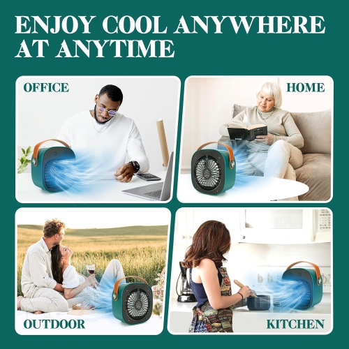 Portable Air Conditioners,Rechargeable Mini Air Conditioner Fan,3 Wind Speeds Quiet Personal Small Desk Air Cooler Fan for Bedroom Car Home Camping