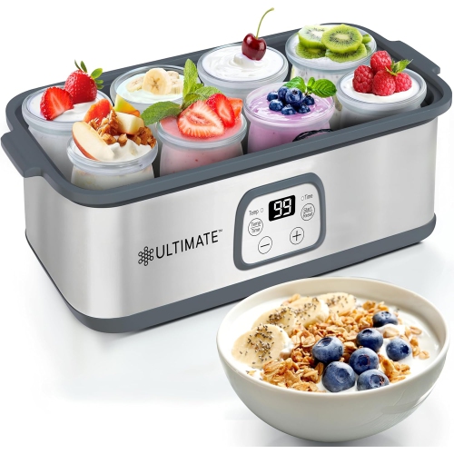 Ultimate Probiotic Yogurt Maker - Make Trillions of Live Probiotics with Adjustable Temperature & Time Control - Get Better Gut Health - Best Yoghurt