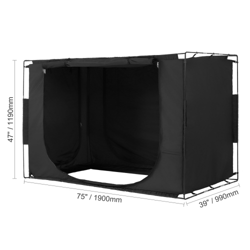 VEVOR 3 Doors Bed Tent, Pongee Fabric,Breathable with 0.37 in Fiber Poles on Bed Privacy,Full Size 70% Blackout Sleeping Bed Canopy,Fit for Kids