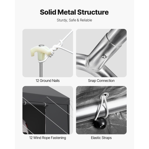 VEVOR 12 x 20 FT Outdoor Car Canopy,Carport with Removable Sidewalls & Door, Heavy Duty Car Shelter, UV-Resistant & Water-Resistant, All-Season