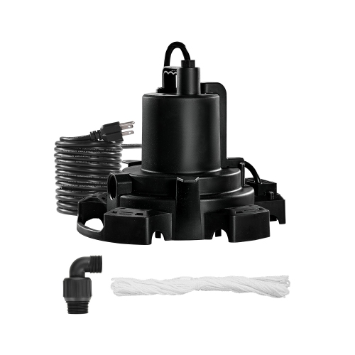 VEVOR 1/2 HP 1600 GPH Automatic Pool Cover Pump, 120V Submersible Swimming Pool Cover Pump with 25 ft Power Cord, 25 ft Max Head Lift, Water Removal