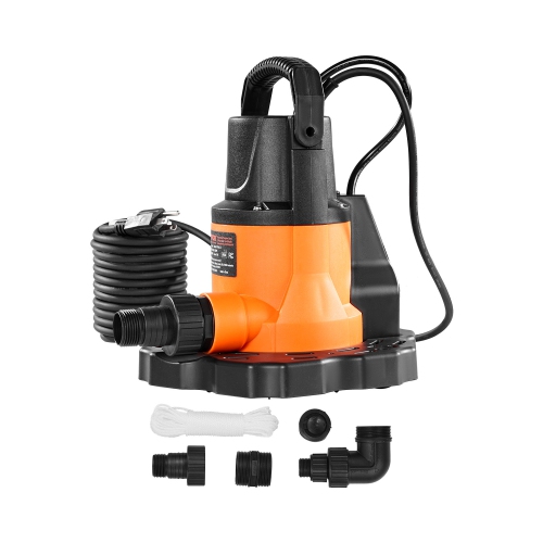 VEVOR 0.66 HP 3200 GPH Automatic Pool Cover Pump, 120V Submersible Swimming Pool Cover Pump with 25 ft Power Cord, 26 ft Max Head Lift, Water Removal