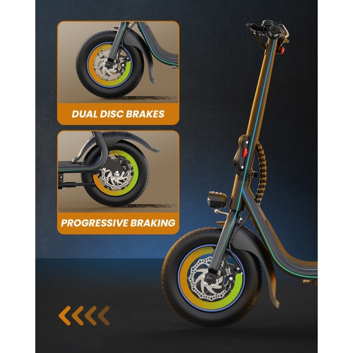 MIHOVER 450W Electric Scooter with Seat for Adult, 12 inch Commuter Electric Scooter with Basket and Adjustable Seat- up to 21 Miles 15.5MPH