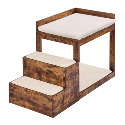 VEVOR 3 Step Pet Bunk Bed with Stairs,Dog/Cat Window Perch for High Beds and Couches, Medium Multi-Level Dog Seat Platform Sleeper Couch, Practical