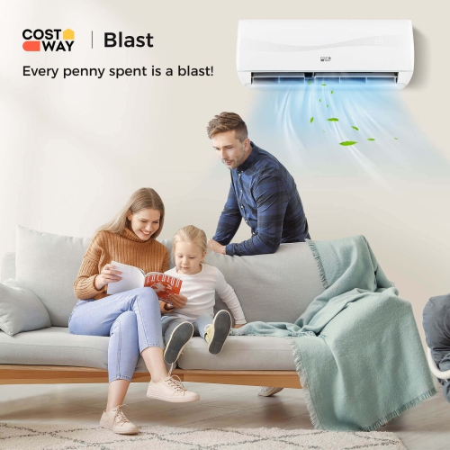 Costway 9000 BTU Mini Split Air Conditioner & Heater with 0.75 Ton Pre-Charged Heat Pump