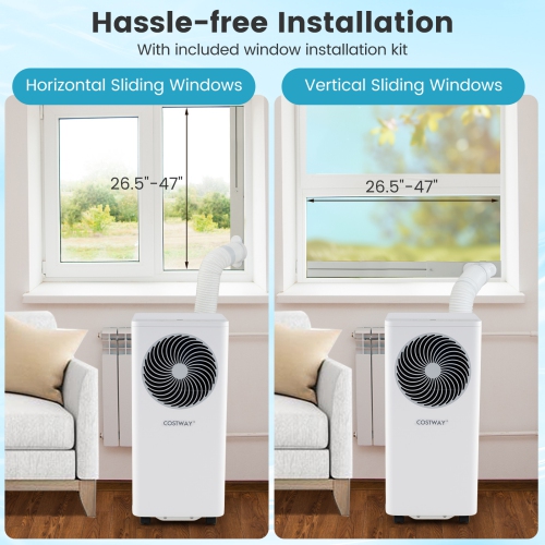 Costway 8200/10000 BTU Portable Air Conditioner 3-in-1 Floor AC Unit with Fan & Dehumidifier