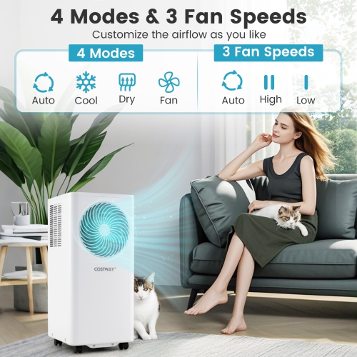 Costway 8200/10000 BTU Portable Air Conditioner 3-in-1 Floor AC Unit with Fan & Dehumidifier