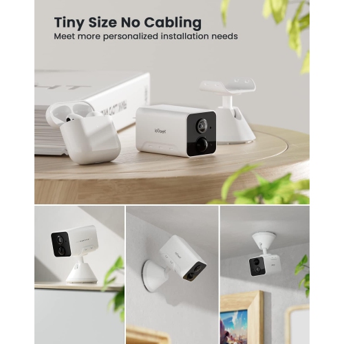 ieGeek Indoor Security Camera Wireless 1080P Wire-Free Mini WiFi Home Camera Indoor with Motion Detection, 2-Way Audio, Siren and APP Alert,Works