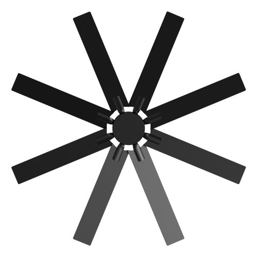 Famapy 65-Inch Modern Outdoor Ceiling Fan with 8 Multi-Color Blades, Integrated LED, Reversible Quiet Motor & Remote Control, Black Finish – No Light