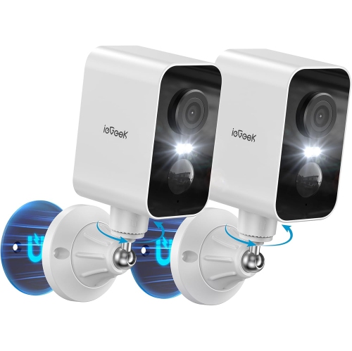 IEGEEK  Security Cameras Wireless Outdoor Or Indoor w Magnetic Mount, 2.4G Wifi Battery Powered Camera for Home Security, 2K Color Night Vision