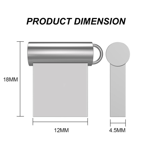 Car USB flash drive, high-speed mini metal USB flash drive, music lossless USB2.0, 64G USB flash drive, gray