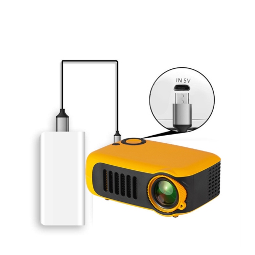 Mini portable LED, outdoor micro HD 1080P mobile phone projector, children's projector, LCD mini HD home small projector, yellow