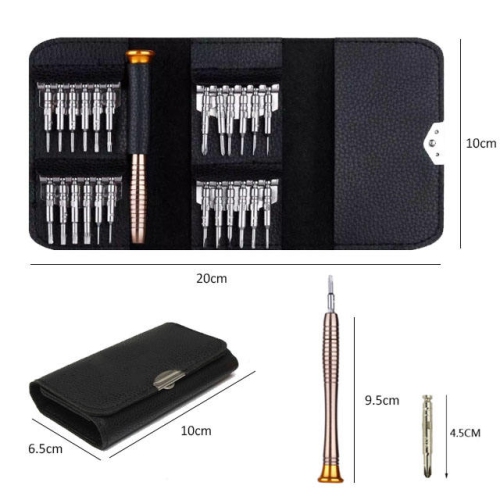 25 in 1 leather screwdriver set, multifunctional combination tool, mobile phone watch precision repair t8, DIY mini repair tool kit, disassembly tool