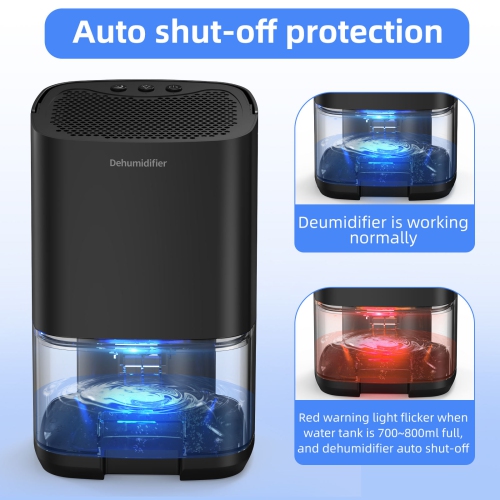 Dehumidifiers for Home 35OZ Small Dehumidifier for Bedroom with 7 LED Lights, Quiet & Auto Shut off Dehumidifier for Bathroom Basement Closet