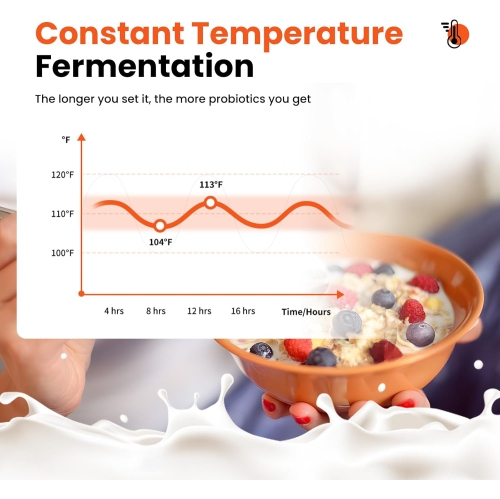 Yaourtière avec commande de temps réglable, yaourtière numérique automatique avec 5 pots et récipient intérieur en acier inoxydable, petite