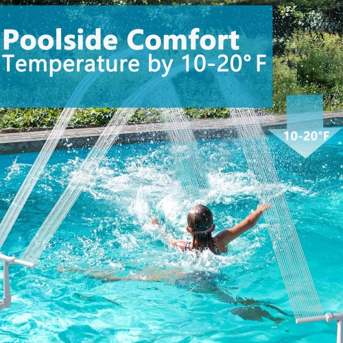 Pool Fountain, Swimming Pool Waterfall Fountain Spray, 2 Heads Water Sprinkler Pool Accessories For Above/Inground Pools