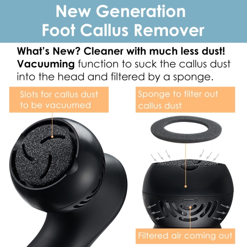 Upgraded Electric Foot Callus Remover with Vacuum 10-in-1 Rechargeable Foot Scrubber Dead Skin Remover, Waterproof Foot File Pedicure Kit Tools