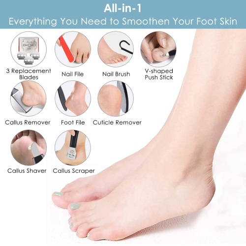 Upgraded Electric Foot Callus Remover with Vacuum 10-in-1 Rechargeable Foot Scrubber Dead Skin Remover, Waterproof Foot File Pedicure Kit Tools
