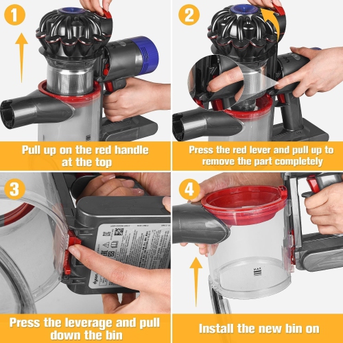 Replacement Dust Bin for Dyson V7 V8 Parts Canister Vacuum Attachments Dust Bucket Container Trash Can Dirt Cup for Dyson V8, Dustbin Part